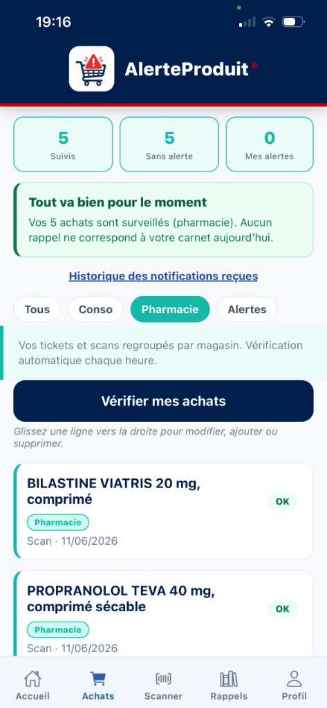Carnet pharmacie